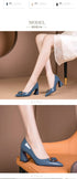 Elegant Pointed Toe Mary Janes with Patent Leather Buckle and Comfortable Middle Heel for Women